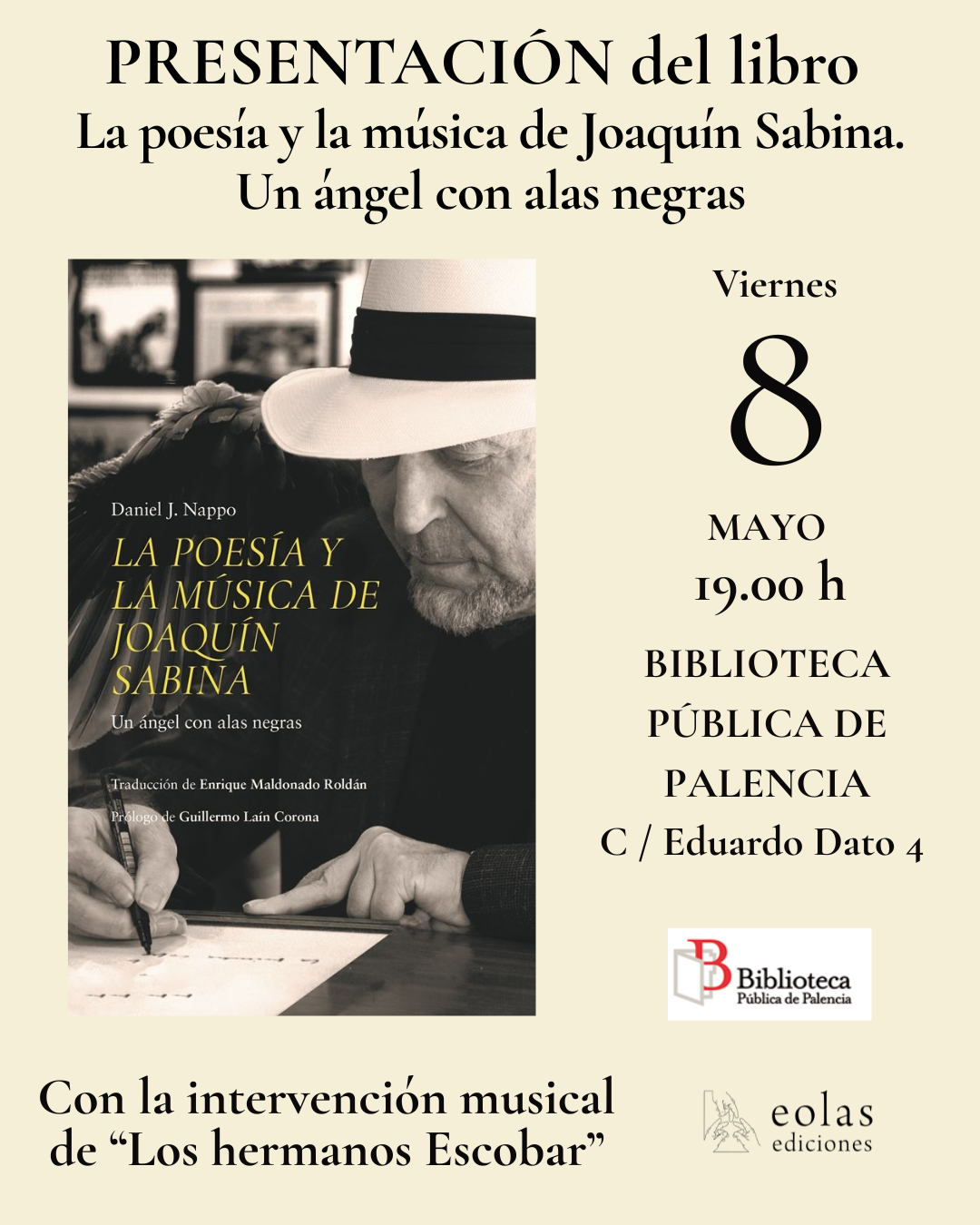 Cartel Palencia La poesía y la música de Joaquín Sabina